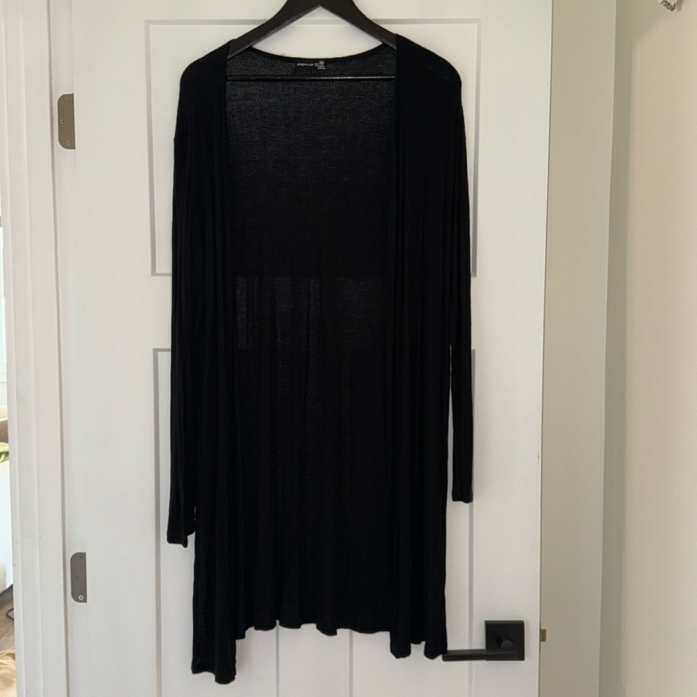 Black ribbed cardigan